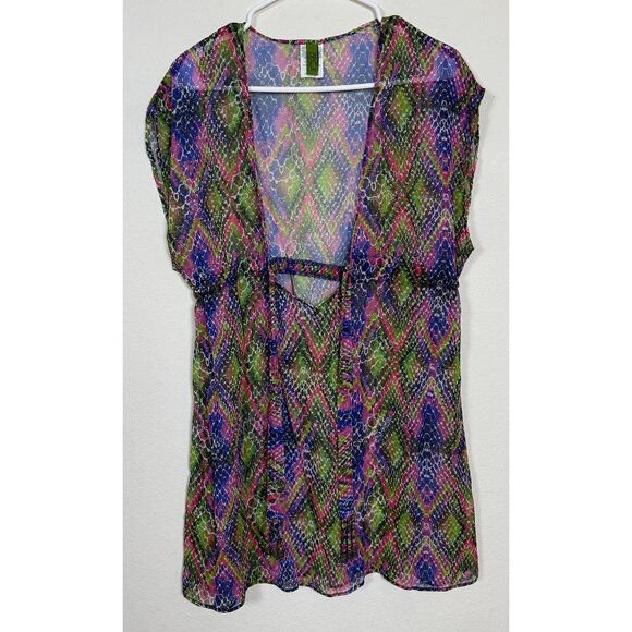 Becca by Rebecca Virtue Swim Cover-Up Size XS / XP-SP Multicolor Snakeskin Print - Picture 6 of 6